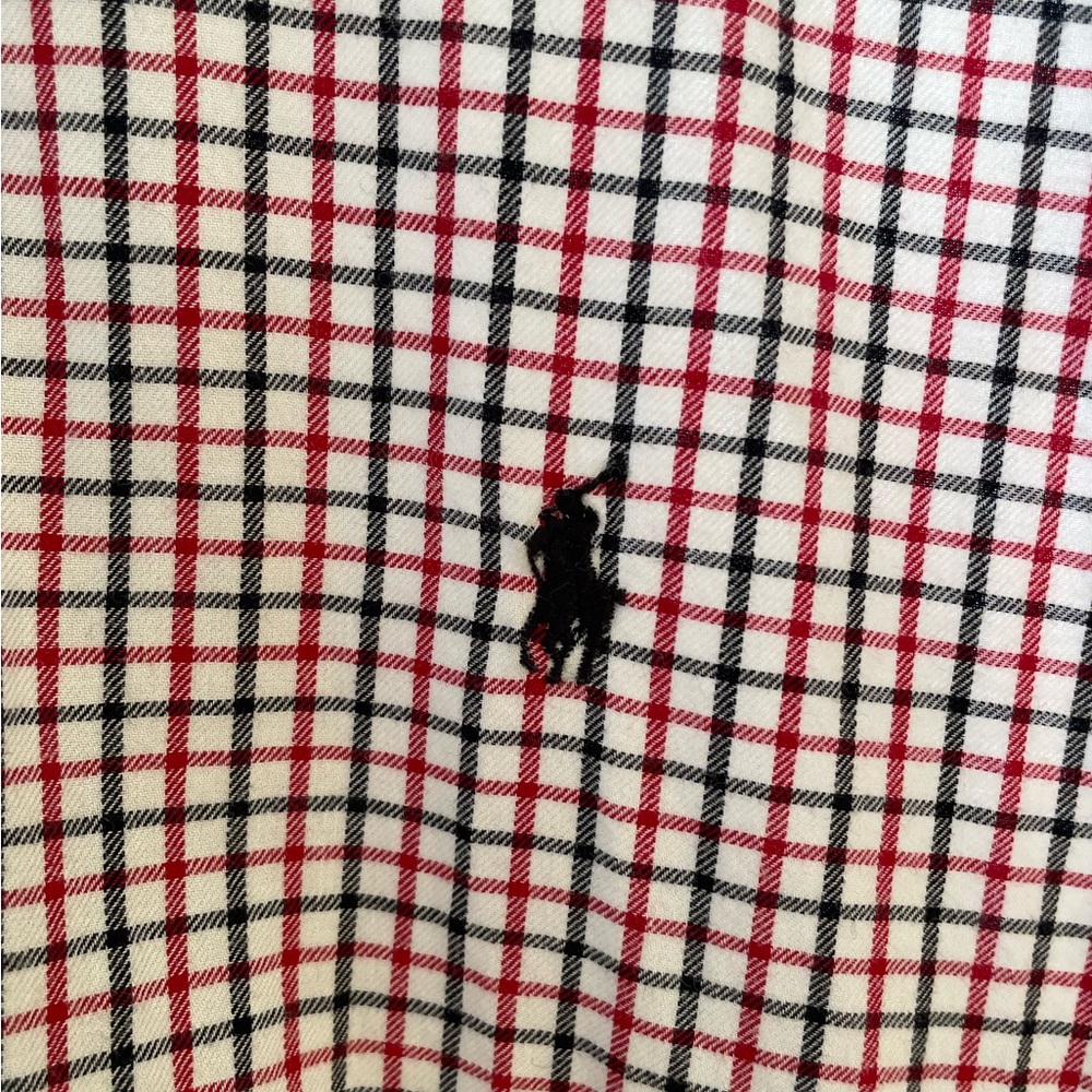 Ralph Lauren shirt vintage boy’s plaid button down white red blue XL preppy